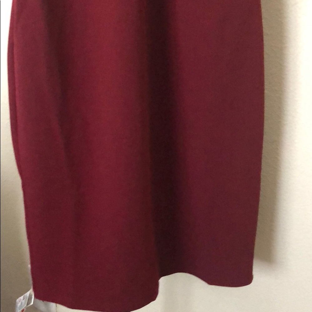 Lulus Give a Glam Wine Red Lace Up Dress Bodycon - Picture 6 of 8